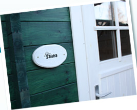 Eingang zur Blockhaus-Sauna