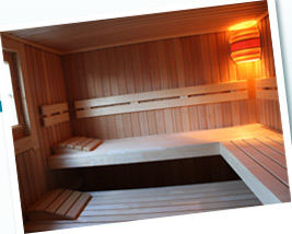 Unsere Ferienhaus-Sauna von innen