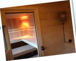 Blick in die Ferienhaus-Sauna